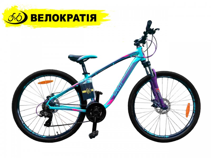 Велосипед Spelli SX 3200 27.5" (рама 15, бірюзовий/фіолетовий)