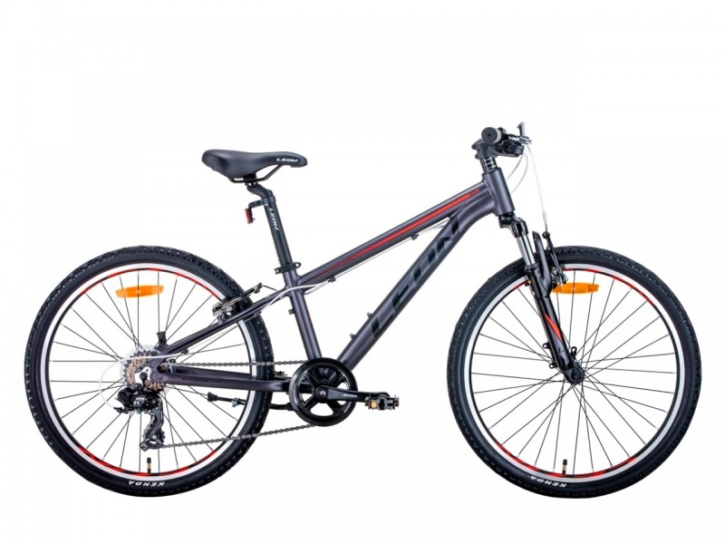 Велосипед Leon Junior 24" (рама 12", антрацитовый/красный, Б/У)