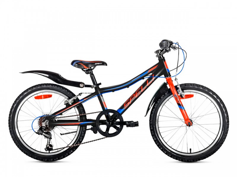 Велосипед Spelli Active Boy 20" (чорний/синій/помаранчевий, 2021)