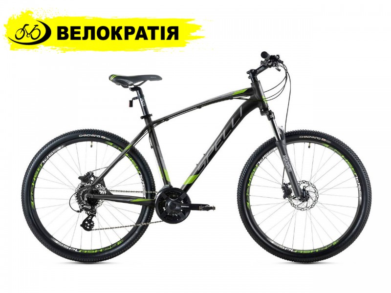 Велосипед Spelli SX 4700 27.5" (рама 17, черно-зеленый)