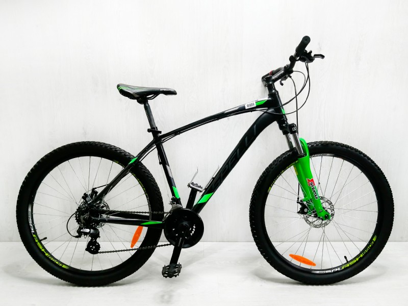 Велосипед Spelli SX 2700 27,5" (рама 19", черный/зеленый, б/у)